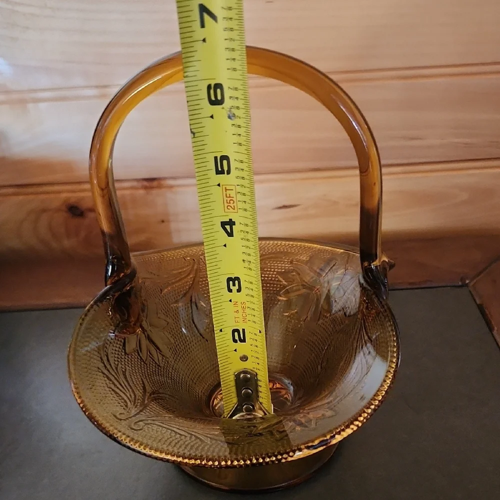 Brown Glass Accent Basket with Vintage Decor